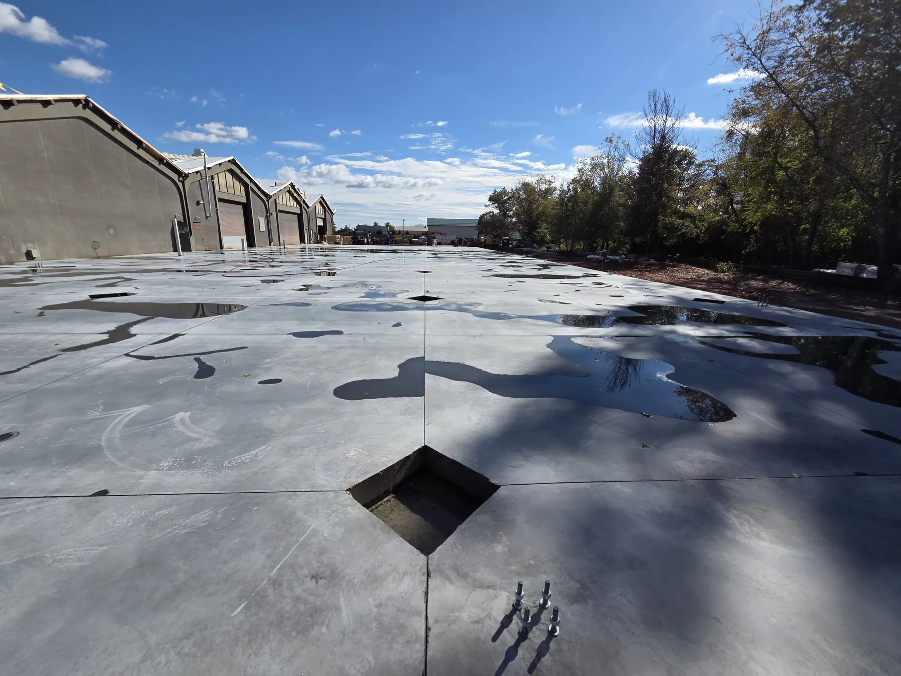 Finished concrete slab inside the G&J Steel and Tubing building expansion