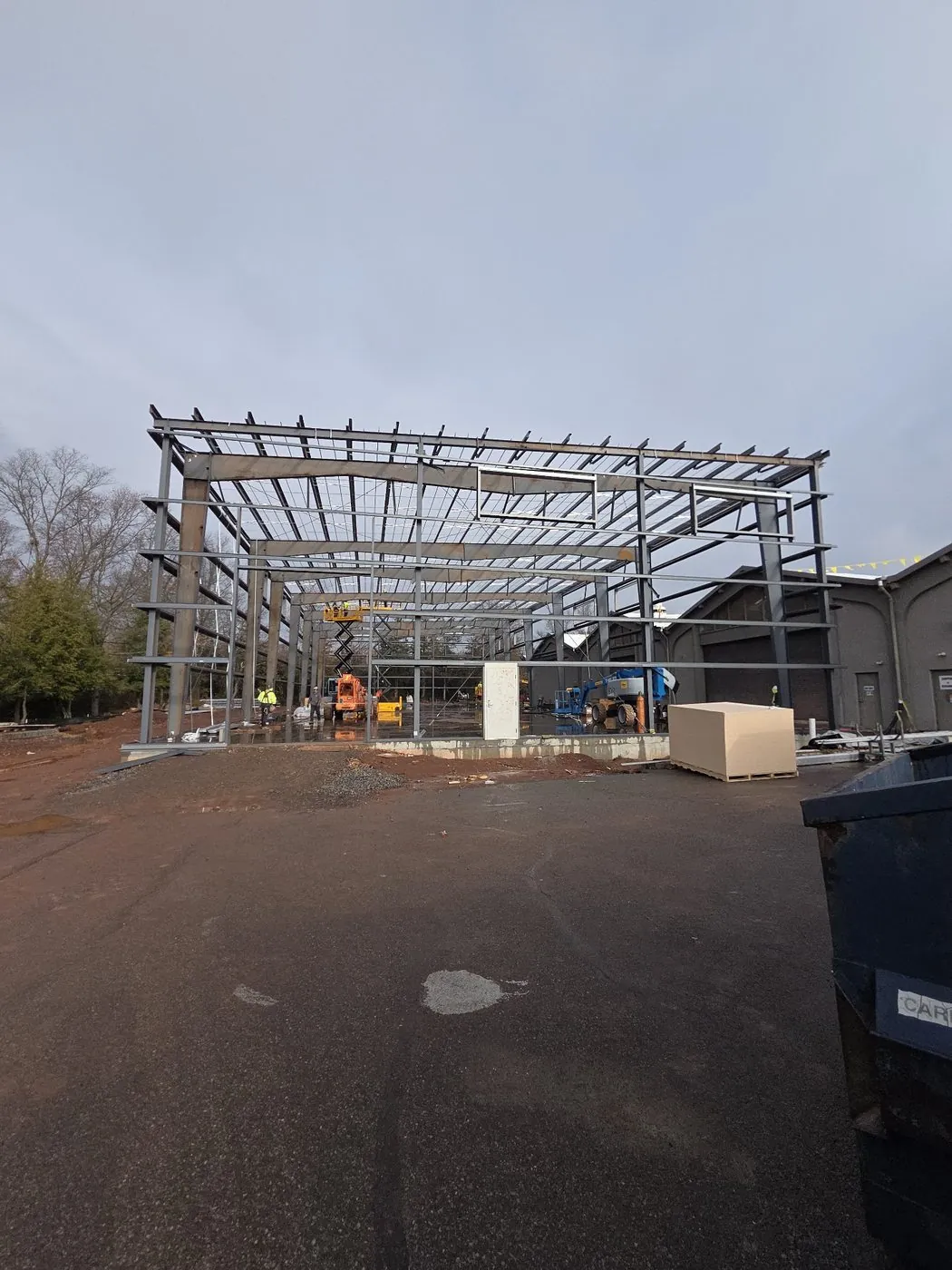 Structural steel frame for the G&J Steel and Tubing building expansion